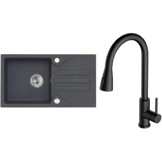 Set Alveus (dřez Galapagos 30 Black 91 + baterie Primrose - PS Deep Black 90)