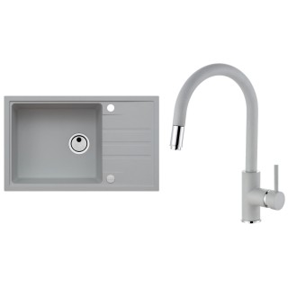 Set Alveus (dřez Intermezzo 130 Beton 81 + baterie Delos Beton 81)