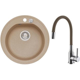 Set Alveus (dřez Niagara 10 Beige 55 + baterie Mintas Béžová/Chrom)