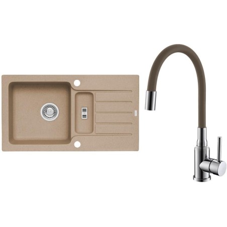 Set Alveus (dřez Niagara 70 Beige 55 + baterie Mintas Béžová/Chrom)