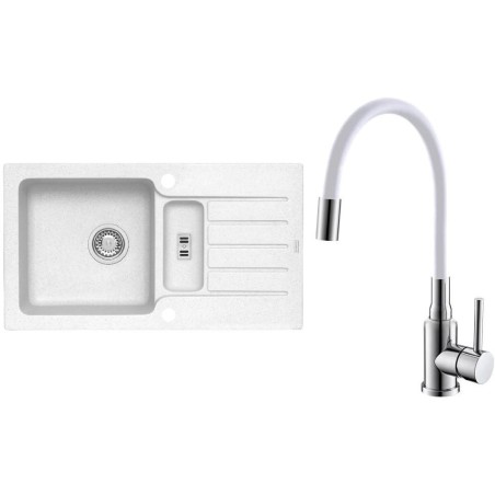 Set Alveus (dřez Niagara 70 White 11 + baterie Mintas Bílá/Chrom)