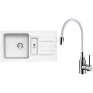 Set Alveus (dřez Niagara 70 White 11 + baterie Mintas Bílá/Kartáčovaná ocel)