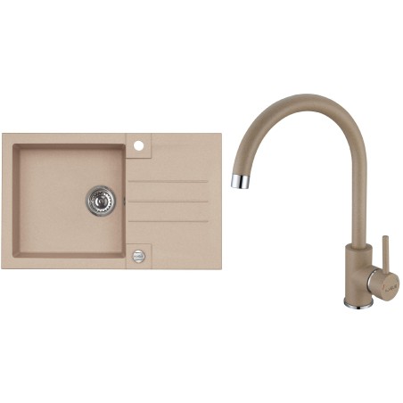 Set Alveus (dřez Rock 130 Beige 55 + baterie Roxa Beige 55)
