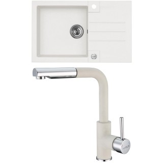 Set Alveus (dřez Rock 130 White 11 + baterie Siros White 11)