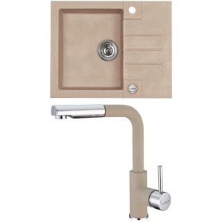 Set Alveus (dřez Rock 30 Beige 55 + baterie Siros Beige 55)