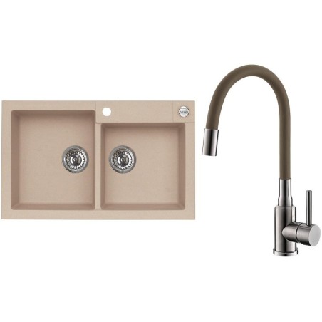 Set Alveus (dřez Rock 90 Beige 55 + baterie Mintas Béžová/Kartáčovaná ocel) Set Alveus (dřez Rock 90 Beige 55 + baterie Mintas Béžová/Kartáčovaná ocel)
