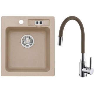 Set Alveus (dřez Victoria 20 Beige 55 + baterie Mintas Béžová/Chrom)