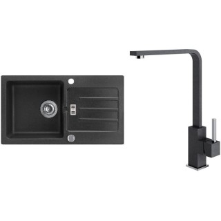 Set Alveus (dřez Victoria 30 Black 91 + baterie Afra Black 91)