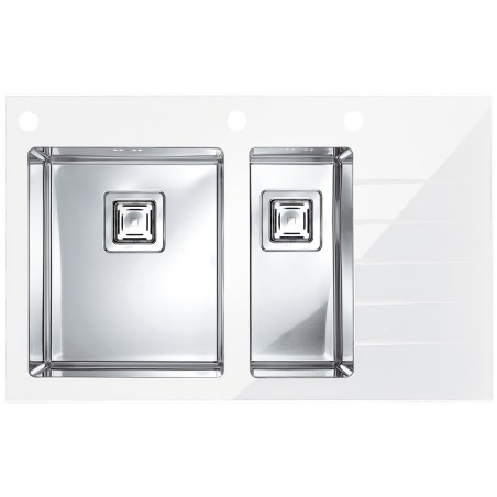 Kuchyňský dřez Alveus Crystalix 20 bílá/satin, levý Kuchyňský dřez Alveus Crystalix 20 bílá/satin, levý