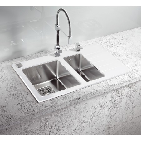 Kuchyňský dřez Alveus Crystalix 20 bílá/satin, levý Kuchyňský dřez Alveus Crystalix 20 bílá/satin, levý