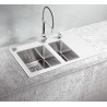 Kuchyňský dřez Alveus Crystalix 20 bílá/satin, levý Kuchyňský dřez Alveus Crystalix 20 bílá/satin, levý