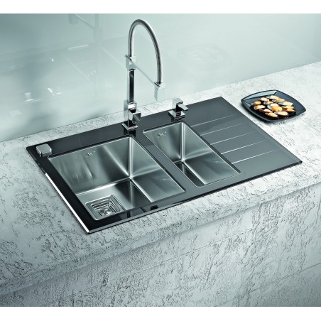 Kuchyňský dřez Alveus Crystalix 20 černá/satin, levý Kuchyňský dřez Alveus Crystalix 20 černá/satin, levý