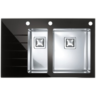 Kuchyňský dřez Alveus Crystalix 20 černá/satin, pravý