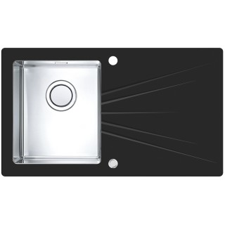 Kuchyňský dřez Alveus Karat 10 UP černá/satin, levý