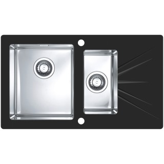Kuchyňský dřez Alveus Karat 20 černá/satin, levý