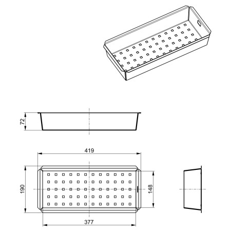 Nerezová Miska Alveus 1119835, pro dřezy Stylux, Pure, Quadrix, Intermezzo Nerezová Miska Alveus 1119835, pro dřezy Stylux, Pure, Quadrix, Intermezzo