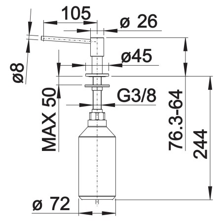 Dávkovač saponátu Blanco Piona Nerez kartáčovaná, 500 ml