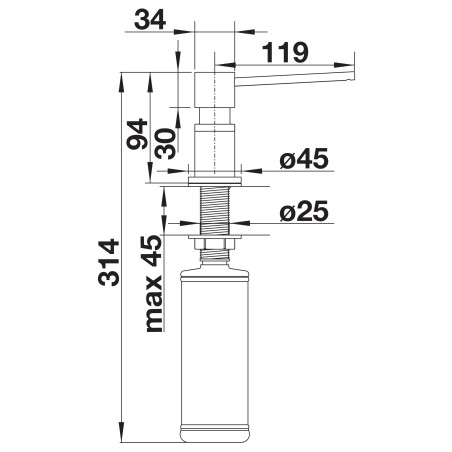 Dávkovač saponátu Blanco Lato Chrom/Černá