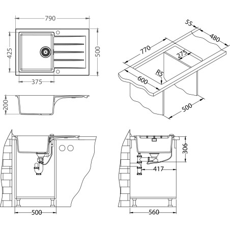 Kuchyňský dřez Alveus Cadit 20 QC Clay A50 Kuchyňský dřez Alveus Cadit 20 QC Clay A50