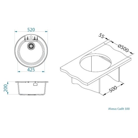 Kuchyňský dřez Alveus Cadit 100 QC Stone A80 Kuchyňský dřez Alveus Cadit 100 QC Stone A80