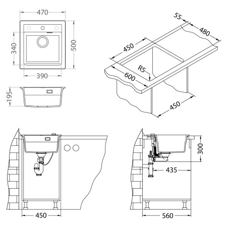 Kuchyňský dřez Alveus Atrox 20 Black Edition Deep Black A90 Kuchyňský dřez Alveus Atrox 20 Black Edition Deep Black A90
