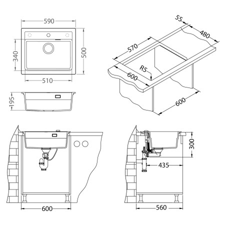 Kuchyňský dřez Alveus Atrox 30 Black Edition Deep Black A90 Kuchyňský dřez Alveus Atrox 30 Black Edition Deep Black A90