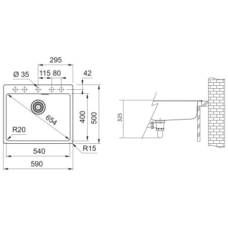 Kuchyňský dřez Franke Maris MRG 610-54 FTL Šedý kámen