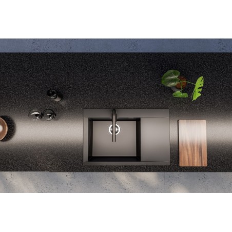 Kuchyňský dřez Alveus Pure-G 70 QC Deep Black A90, levý