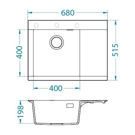 Kuchyňský dřez Alveus Pure-G 60 QC Ivory A20, levý