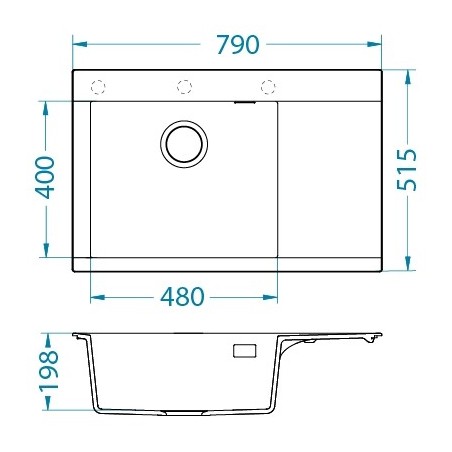 Kuchyňský dřez Alveus Pure-G 70 QC Clay A50, pravý