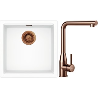 Set Schock S31-14 (dřez Kiruna N-100 Day + baterie Keto Copper brushed + komponenty Copper brushed)