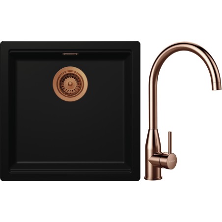 Set Schock S31-4 (dřez Kiruna N-100 Night + baterie Kavus Copper brushed)