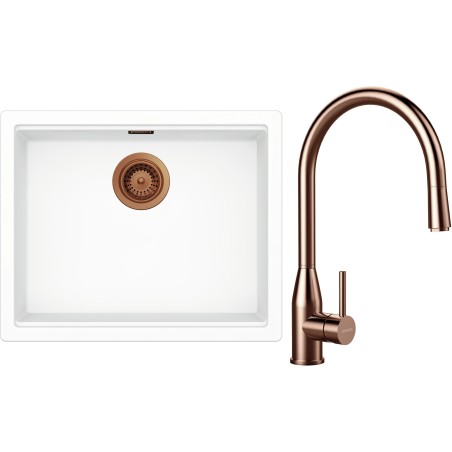 Set Schock S32-9 (dřez Kiruna N-100L Day + baterie Kavus.120 Copper brushed)