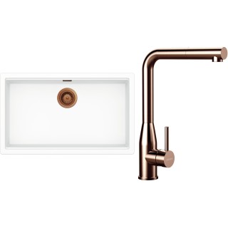 Set Schock S33-19 (dřez Kiruna N-100XL Day + baterie Keto.120 Copper brushed + komponenty Copper...