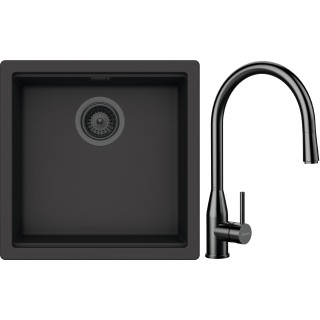 Set Schock S31-10 (dřez Kiruna N-100 Dusk + baterie Kavus.120 Gunmetal brushed + komponenty...