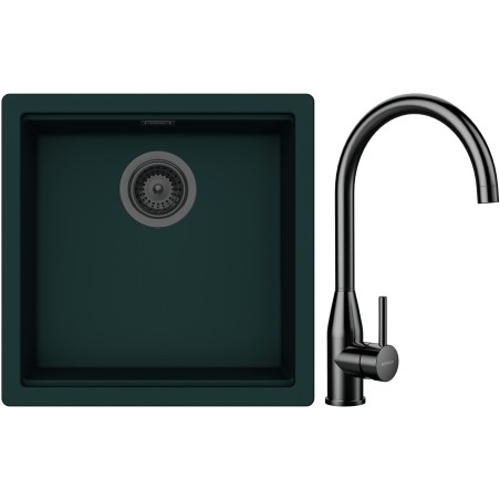 Set Schock S31-5 (dřez Kiruna N-100 Ivy + baterie Kavus Gunmetal brushed)