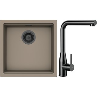 Set Schock S31-20 (dřez Kiruna N-100 Twilight + baterie Keto.120 Gunmetal brushed + komponenty...