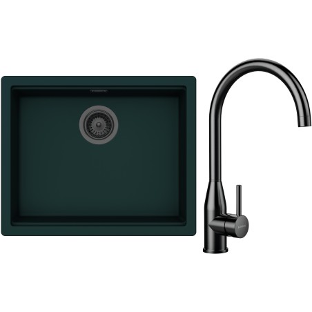 Set Schock S32-5 (dřez Kiruna N-100L Ivy + baterie Kavus Gunmetal brushed)