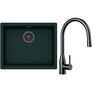 Set Schock S32-10 (dřez Kiruna N-100L Ivy + baterie Kavus.120 Gunmetal brushed + komponenty...