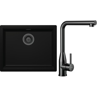 Set Schock S32-15 (dřez Kiruna N-100L Night + baterie Keto Gunmetal brushed + komponenty Gunmetal...