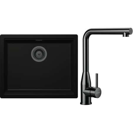 Set Schock S32-15 (dřez Kiruna N-100L Night + baterie Keto Gunmetal brushed)