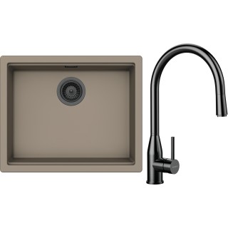 Set Schock S32-10 (dřez Kiruna N-100L Twilight + baterie Kavus.120 Gunmetal brushed + komponenty...