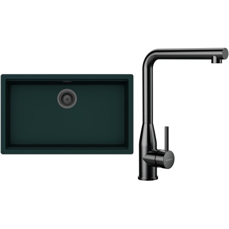 Set Schock S33-15 (dřez Kiruna N-100XL Ivy + baterie Keto Gunmetal brushed)