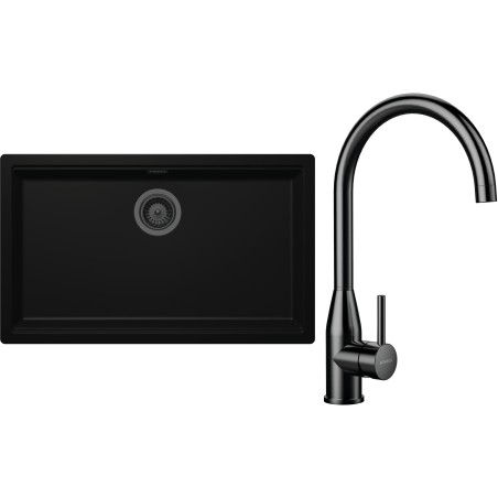 Set Schock S33-5 (dřez Kiruna N-100XL Night + baterie Kavus Gunmetal brushed)