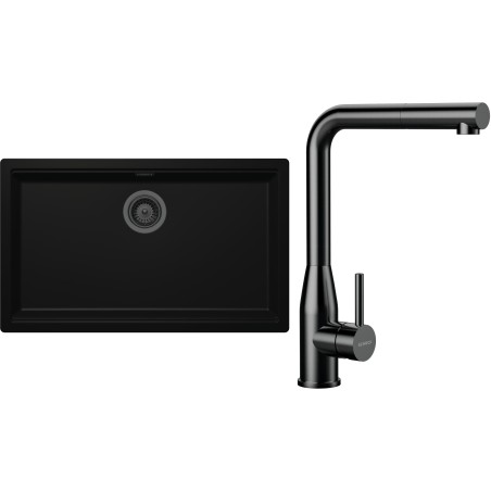 Set Schock S33-20 (dřez Kiruna N-100XL Night + baterie Keto.120 Gunmetal brushed)