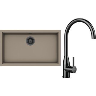 Set Schock S33-5 (dřez Kiruna N-100XL Twilight + baterie Kavus Gunmetal brushed + komponenty...