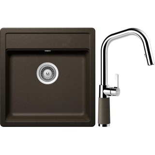 Set Schock S10-9 (dřez Mono N-100S Bronze + baterie SC-530.120 Bronze)