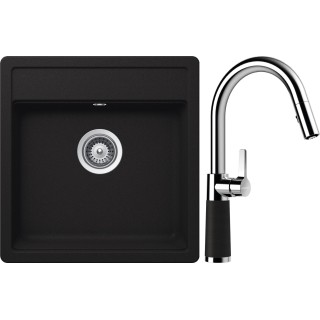 Set Schock S23-9 (dřez Nemo N-100S Onyx + baterie SC-520.120 Onyx)