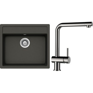 Set Schock S24-5 (dřez Nemo N-100 Asphalt + baterie Epos Nerezový vzhled)