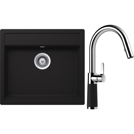 Set Schock S24-9 (dřez Nemo N-100 Onyx + baterie SC-520.120 Onyx)